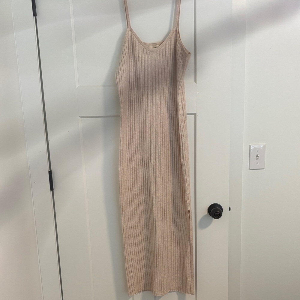 Universal Thread Tan Ribbed Maxi Dress
